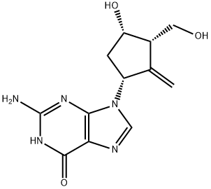 2-amino-9-((1R,3S,4S)-4-hydroxy-3-(hydroxymethyl)-2-methylenecyclopentyl)-1,9-dihydro-6H-purin-6-one Structure