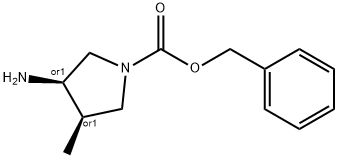 (3R,4R)-3-amino-4-methyl-1-pyrrolidinecarboxylic acid phenylmethyl ester Structure