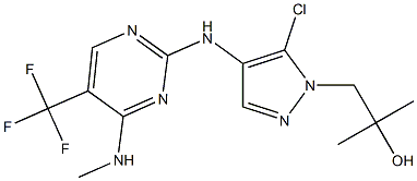 1-(5-chloro-4-(4-(methylamino)-5-(trifluoromethyl)pyrimidin-2-ylamino)-1H-pyrazol-1-yl)-2-methylpropan-2-ol,1374826-68-2,结构式