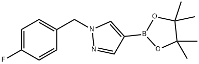 1-(4-氟苄基)-4-(4,4,5,5-四甲基-1,3,2-二氧硼杂环戊烷-2-基)-1H-吡唑 结构式