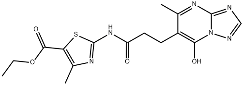 ethyl 2-(3-(7-hydroxy-5-methyl-[1,2,4]triazolo[1,5-a]pyrimidin-6-yl)propanamido)-4-methylthiazole-5-carboxylate Structure