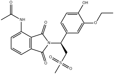 (S)-N-(2-(1-(3-ethoxy-4-hydroxyphenyl)-2-(methylsulfonyl)ethyl)-1,3-dioxoisoindolin-4-yl)acetamide Structure