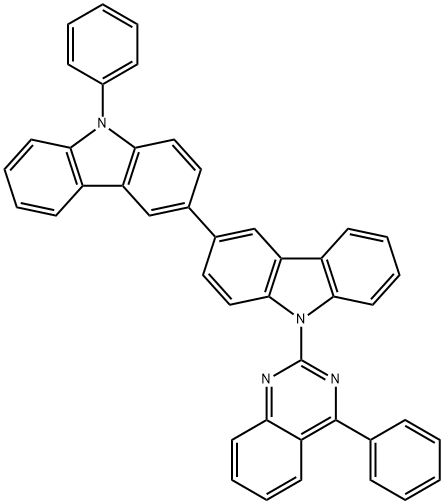 9-Phenyl-9'-(4-phenyl-2-quinazolinyl)-3,3'-bi-9H-carbazole Struktur