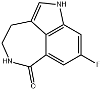 8-フルオロ-4,5-ジヒドロ-1H-アゼピノ[5,4,3-CD]インドール-6(3H)-オン 化学構造式