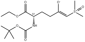 (S)-ethyl 2-((tert-butoxycarbonyl)amino)-6-(dimethylhydrosulfinyl)-5-hydroxyhex-5-enoate Struktur
