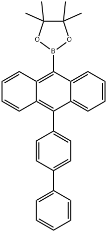 2-[10-([1,1'-ビフェニル]-4-イル)アントラセン-9-イル]-4,4,5,5-テトラメチル-1,3,2-ジオキサボロラン 化学構造式