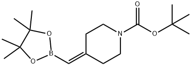 N-BOC-ピペリジン-4-イルメチレンボロン酸ピナコールエステル 化学構造式