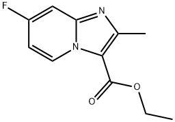 7-FLUORO-2-METHYL-IMIDAZO[1,2-A]PYRIDINE-3-CARBOXYLIC ACID ETHYL ESTER, 1432058-33-7, 结构式