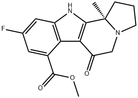 (R)-methyl 9-fluoro-11b-methyl-6-oxo-2,3,5,6,11,11b-hexahydro-1H-indolizino[8,7-b]indole-7-carboxylate 化学構造式