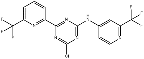 4-chloro-6-(6-(trifluoromethyl)pyridin-2-yl)-N-(2-(trifluoromethyl)pyridin-4-yl)-1,3,5-triazin-2-amine Structure