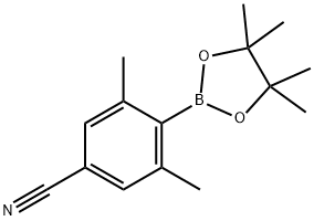 3,5-dimethyl-4-(4,4,5,5-tetramethyl-1,3,2-dioxaborolan-2-yl)benzonitrile Structure