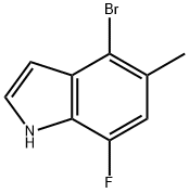 4-ブロモ-7-フルオロ-5-メチル-1H-インドール 化学構造式