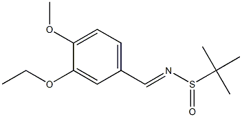 (E)-N-(3-ethoxy-4-methoxybenzylidene)-2-methylpropane-2(R)-sulfinamide Structure