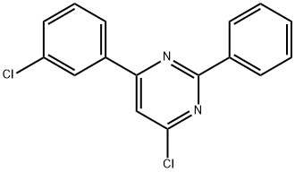 4-chloro-6-(3-chlorophenyl)-2-phenylpyrimidine Structure