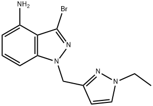 3-bromo-1-((1-ethyl-1H-pyrazol-3-yl)methyl)-1H-indazol-4-ylamine