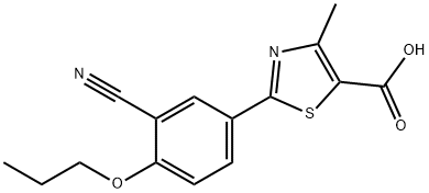 2-(3-cyano-4-propoxyphenyl)-4-methylthiazole-5-carboxylic acid Struktur