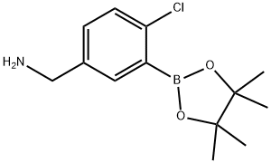 5-(Aminomethyl)-2-chlorophenylboronic Acid Pinacol Ester Structure