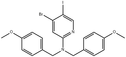 (4-bromo-5-iodo-pyridin-2-yl)-bis-(4-methoxy-benzyl)-amine,1544739-09-4,结构式