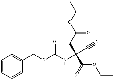 Aspartic acid, 2-cyano-N-[(phenylmethoxy)carbonyl]-, 1,4-diethyl ester Struktur
