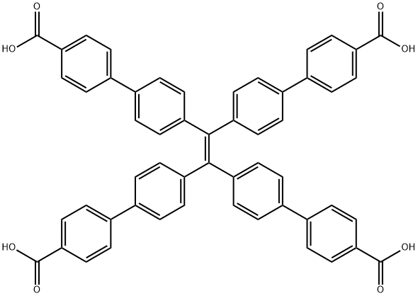 テトラキス(4′-カルボキシ-4-ビフェニリル)エテン 化学構造式