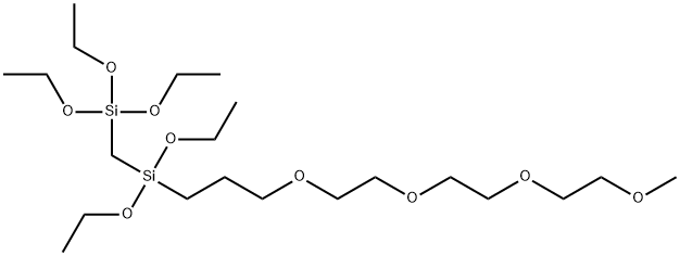 [2-Methoxy(Triethyleneoxy)Propyl]-1,1,1,3,3-Pentaethoxy-1,3-Disilapropane Structure