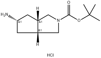 cis-5-amino-2-boc-hexahydro-cyclopenta[c]pyrrole hydrochloride Structure