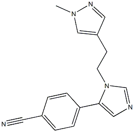 4-(1-(2-(1-methyl-1H-pyrazol-4-yl)ethyl)-1H-imidazol-5-yl)benzonitrile 结构式