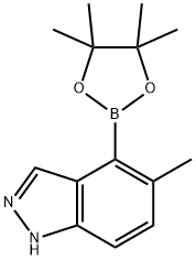 5-メチル-1H-インダゾール-4-イル-4-ボロン酸ピナコールエステル 化学構造式