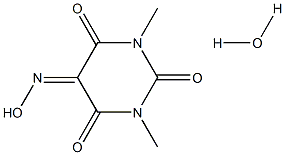 5-hydroxyimino-1,3-dimethyl-1,3-diazinane-2,4,6-trione monohydrate Structure