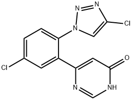 6-(5-chloro-2-(4-chloro-1H-1,2,3-triazol-1-yl)phenyl)pyrimidin-4-ol Struktur