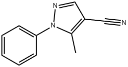 5-methyl-1-phenyl-1H-pyrazole-4-carbonitrile,18093-88-4,结构式