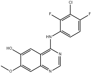 4-((3-chloro-2,4-difluorophenyl)amino)-7-methoxyquinazolin-6-ol Structure
