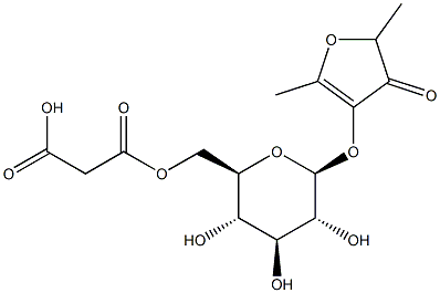 4-[[6-O-(羧基乙酰基)-BETA-D-吡喃葡萄糖基]氧基]-2,5-二甲基-3(2H)-呋喃酮 结构式