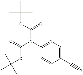 6-[Bis(tert-Butoxycarbonyl)amino]-nicotinonitrile Struktur