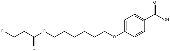 4-((6-((3-クロロプロパノイル)オキシ)ヘキシル)オキシ)安息香酸 化学構造式