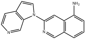 5-Amino-3-(pyrrolo[2,3-c]pyridin-1-yl)isoquinoline 化学構造式