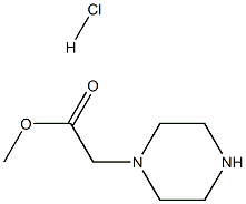 Piperazin-1-yl-acetic acid methyl ester hydrochloride Structure
