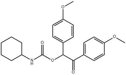 环己基氨基甲酸1,2-双(4-甲氧基苯基)-2-氧乙酯, 196599-80-1, 结构式