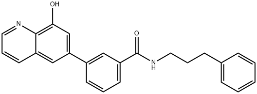 3-(8-羟基喹啉-6-基)-N-(3-苯基丙基)苯甲酰胺 结构式