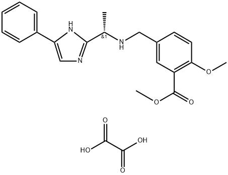 (S)-methyl 2-methoxy-5-(((1-(4-phenyl-1H-imidazol-2-yl)ethyl)amino)methyl)benzoate oxalate, 2046303-09-5, 结构式