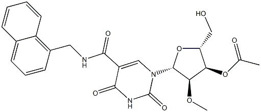 5-Naphthyl--methylaminocarbony-3'-O-acetyl-2'-O-methyluridine Structure