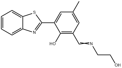 Phenol, 2-(2-benzothiazolyl)-6-[[(2-hydroxyethyl)imino]methyl]-4-methyl- Structure