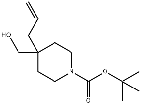 4-アリル-4-ヒドロキシメチルピペリジン-1-カルボン酸TERT-ブチルエステル 化学構造式