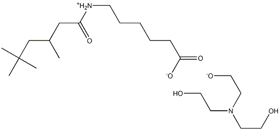 2,2',2''-Nitrilotrisethanol 6-[(3,5,5-trimethyl-1-oxohexyl)amino]hexanoate (salt) 化学構造式