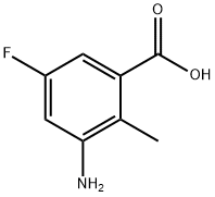 3-氨基-5-氟-2-甲基苯甲酸, 246877-31-6, 结构式