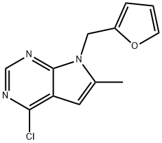 4-Chloro-7-(furan-2-ylmethyl)-6-methyl-7H-pyrrolo[2,3-d]pyrimidine Struktur