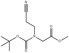 N-(2-氰基乙基)-N-[叔丁氧羰基]甘氨酸甲酯,266353-19-9,结构式