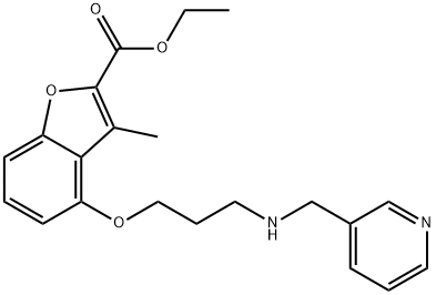 3-メチル-4-[3-[(3-ピリジルメチル)アミノ]プロポキシ]-2-ベンゾフランカルボン酸エチル 化学構造式