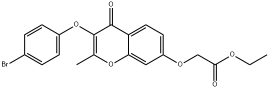 ethyl {[3-(4-bromophenoxy)-2-methyl-4-oxo-4H-chromen-7-yl]oxy}acetate Struktur