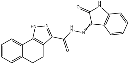 N'-[(3E)-2-oxo-1,2-dihydro-3H-indol-3-ylidene]-4,5-dihydro-1H-benzo[g]indazole-3-carbohydrazide Struktur